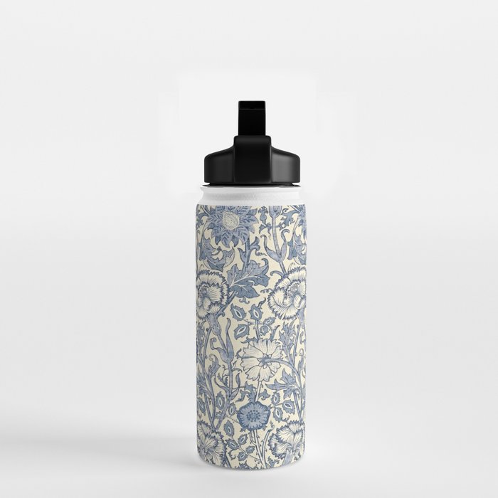 William Morris Pink and Rose China Blue Toile Water Bottle Gallery Image 2
