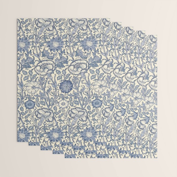 William Morris Pink and Rose China Blue Toile Wrapping Paper Gallery Image 3