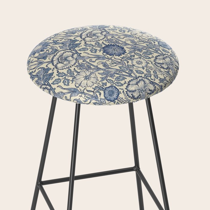 William Morris Pink and Rose China Blue Toile Stool Gallery Image 2
