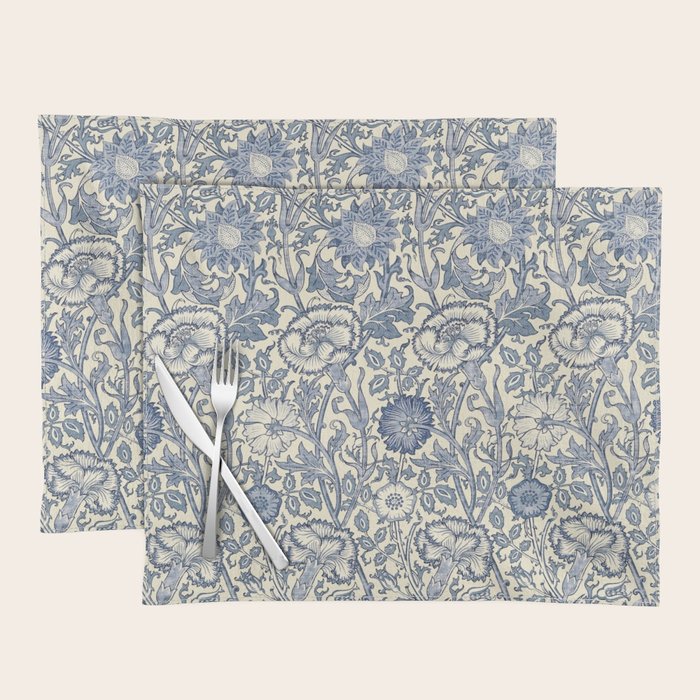 William Morris Pink and Rose China Blue Toile Placemat Gallery Image 1