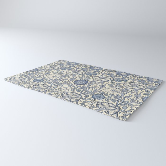 William Morris Pink and Rose China Blue Toile Rug Gallery Image 3