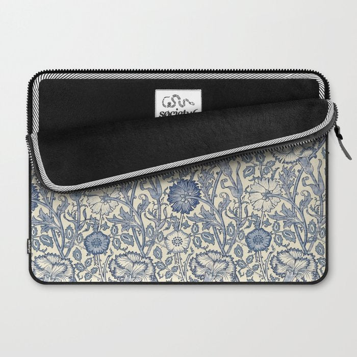 William Morris Pink and Rose China Blue Toile Laptop Sleeve Gallery Image 2