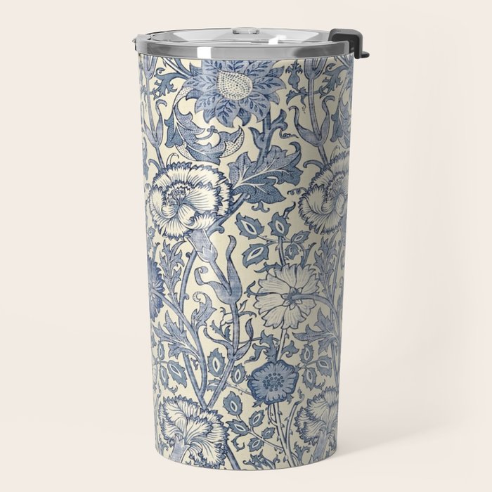 William Morris Pink and Rose China Blue Toile Travel Mug Gallery Image 2