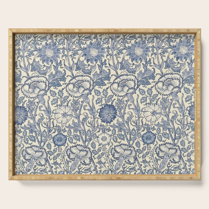 William Morris Pink and Rose China Blue Toile Serving Tray Gallery Image 1