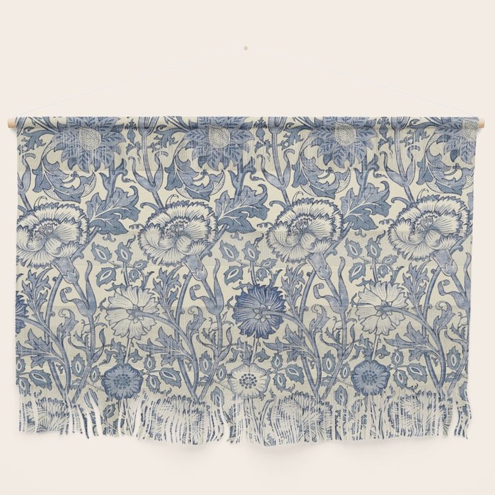 William Morris Pink and Rose China Blue Toile Wall Hanging Gallery Image 1