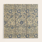 William Morris Pink and Rose China Blue Toile Wood Wall Art Gallery Image 1