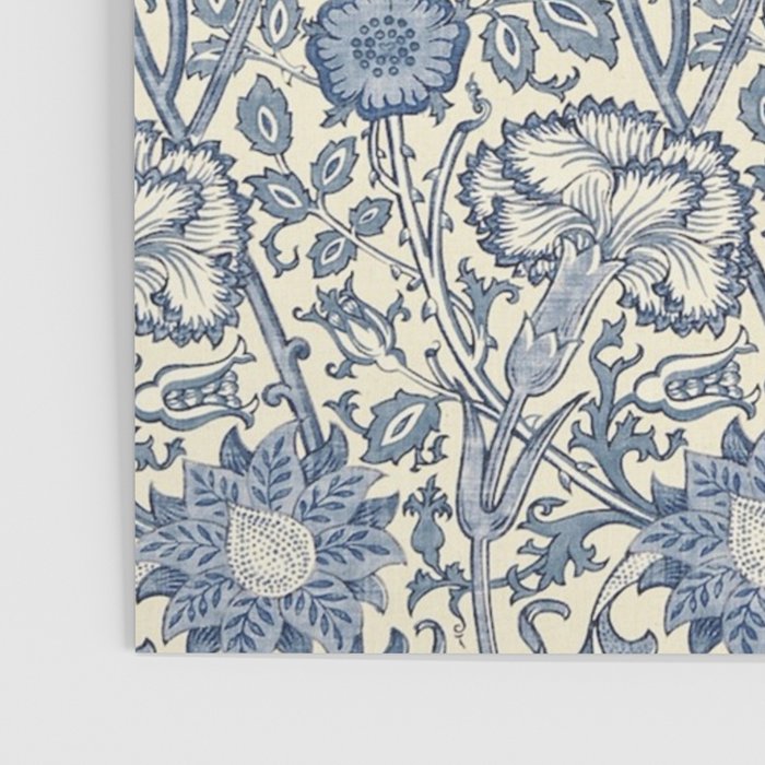 William Morris Pink and Rose China Blue Toile Poster Gallery Image 3