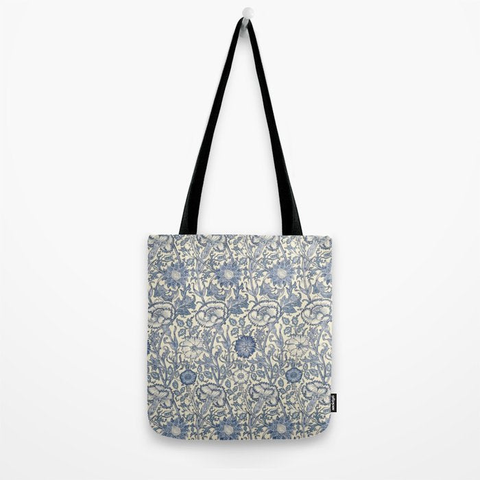 William Morris Pink and Rose China Blue Toile Tote Bag Gallery Image 2