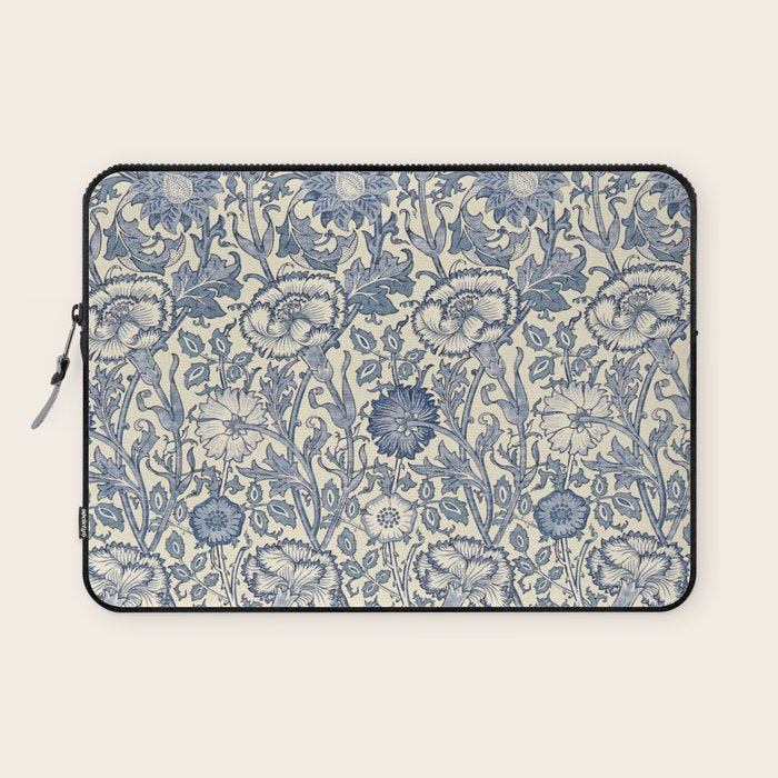 William Morris Pink and Rose China Blue Toile Laptop Sleeve Gallery Image 1