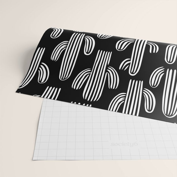 Cactus plant doodle art pattern Wrapping Paper Gallery Image 2