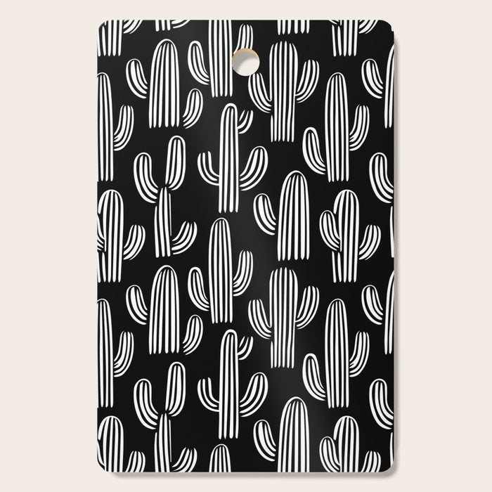 Cactus plant doodle art pattern Cutting Board Gallery Image 1