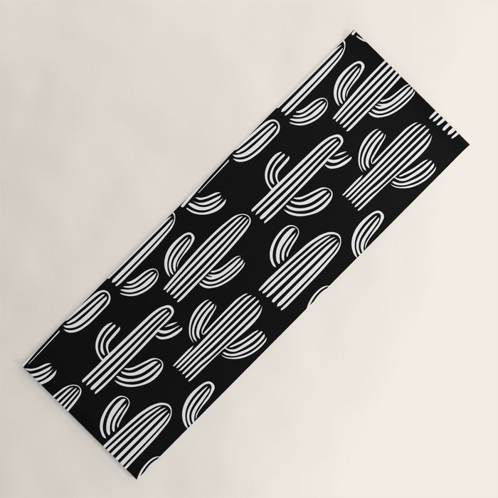 Cactus plant doodle art pattern Yoga Mat Gallery Image 1