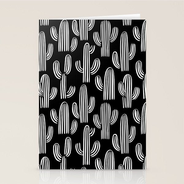 Cactus plant doodle art pattern Stationery Card Gallery Image 1