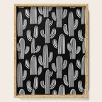 Cactus plant doodle art pattern Serving Tray Gallery Image 1
