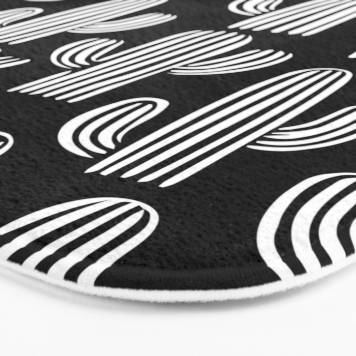 Cactus plant doodle art pattern Bath Mat Gallery Image 3