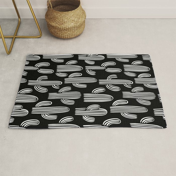 Cactus plant doodle art pattern Rug Gallery Image 1
