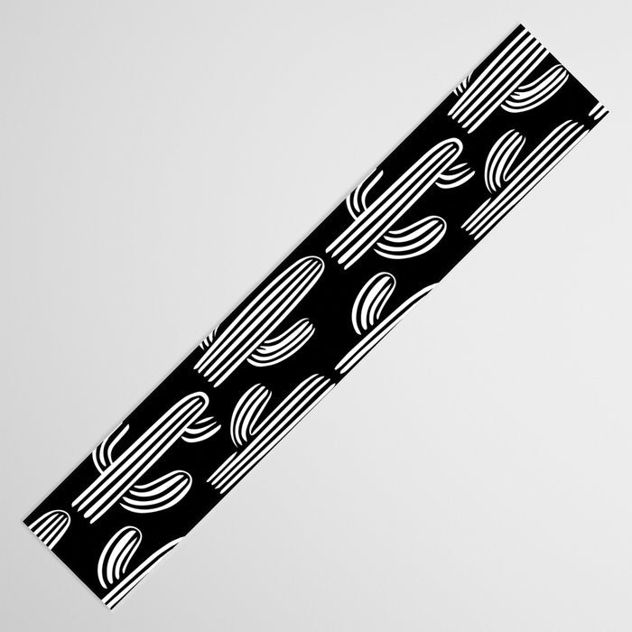 Cactus plant doodle art pattern Table Runner Gallery Image 3