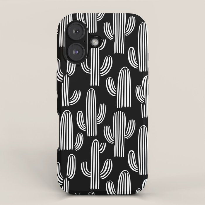 Cactus plant doodle art pattern iPhone Case Gallery Image 1
