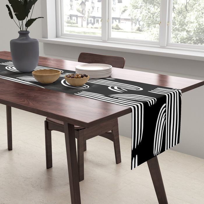 Cactus plant doodle art pattern Table Runner Gallery Image 2