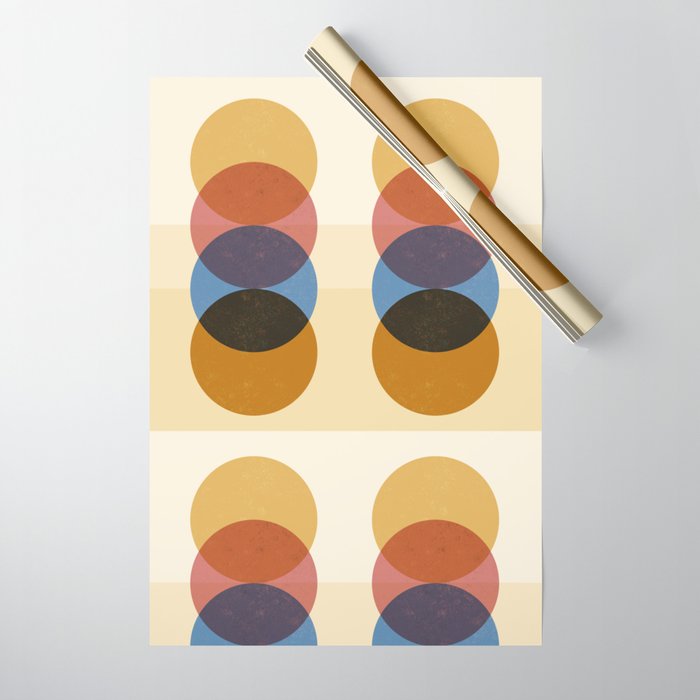Abstraction_SUNRISE_SUNSET_CIRCLE_RISING_COLORFUL_POP_ART_0425A Wrapping Paper Gallery Image 1
