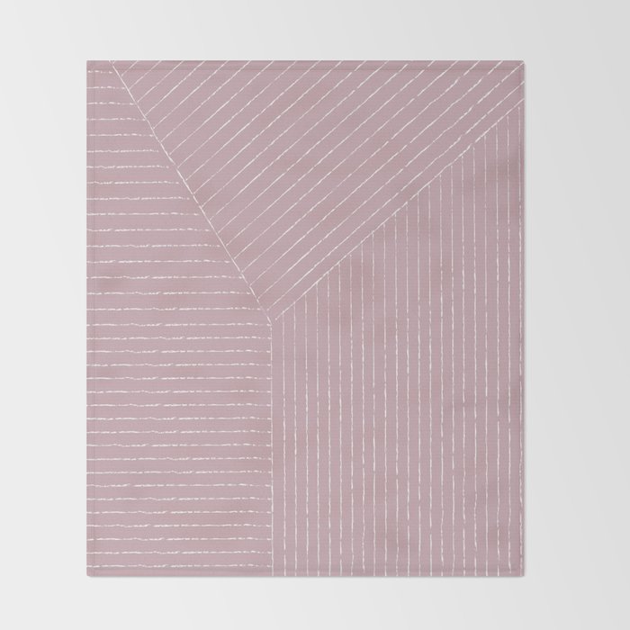 Lines (Dusty Lilac) Throw Blanket Gallery Image 2