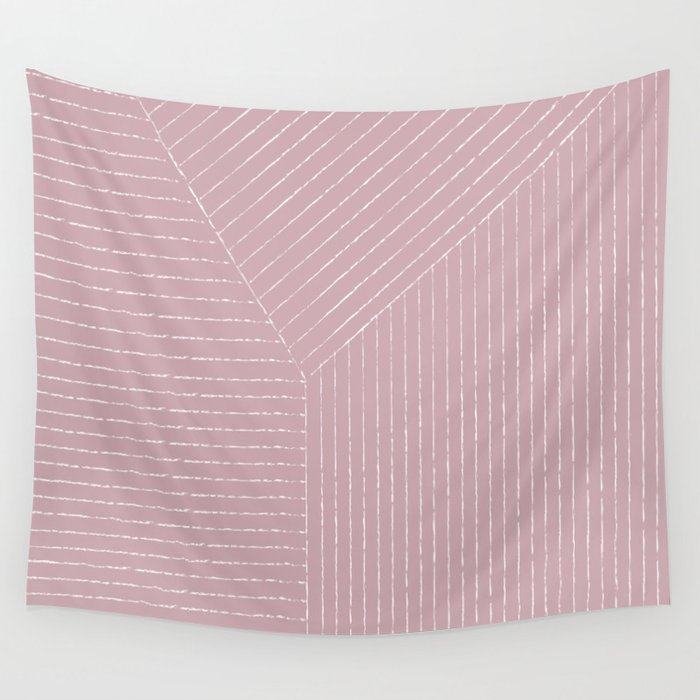 Lines (Dusty Lilac) Wall Tapestry Gallery Image 1