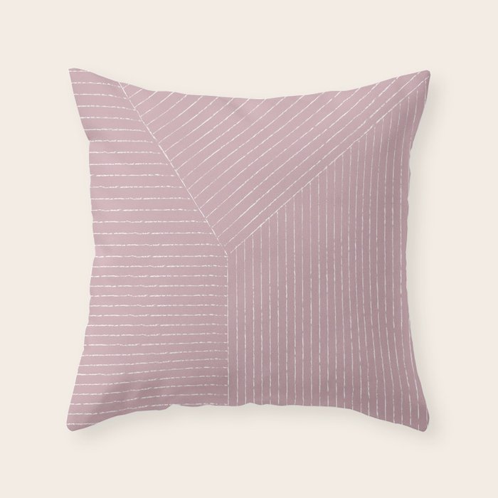 Lines (Dusty Lilac) Throw Pillow Gallery Image 6