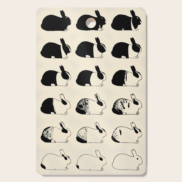 Studies of heredity in rabbits- William E.Castle - 1919 Cute Bunny Pattern Cutting Board Gallery Image 1