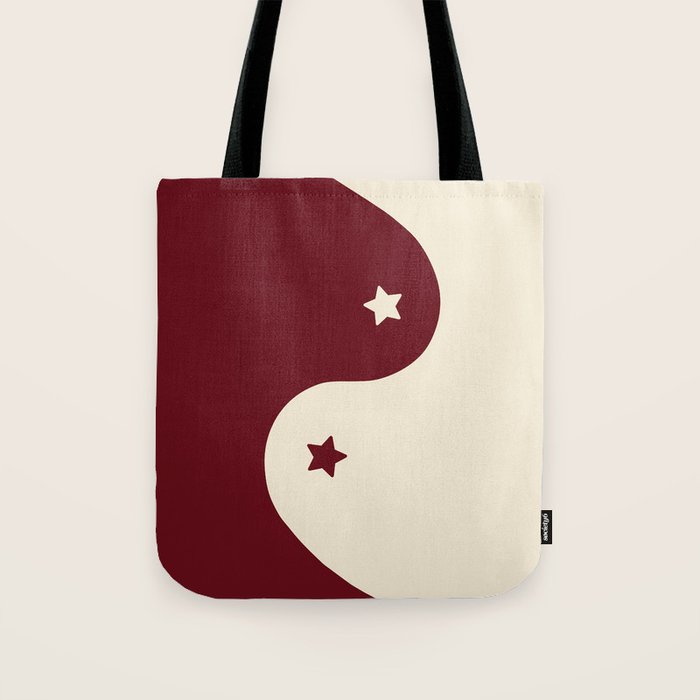 Smoke Cherry Yin Yang Stars Tote Bag Gallery Image 1