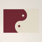 Smoke Cherry Yin Yang Stars Welcome Mat Gallery Image 1