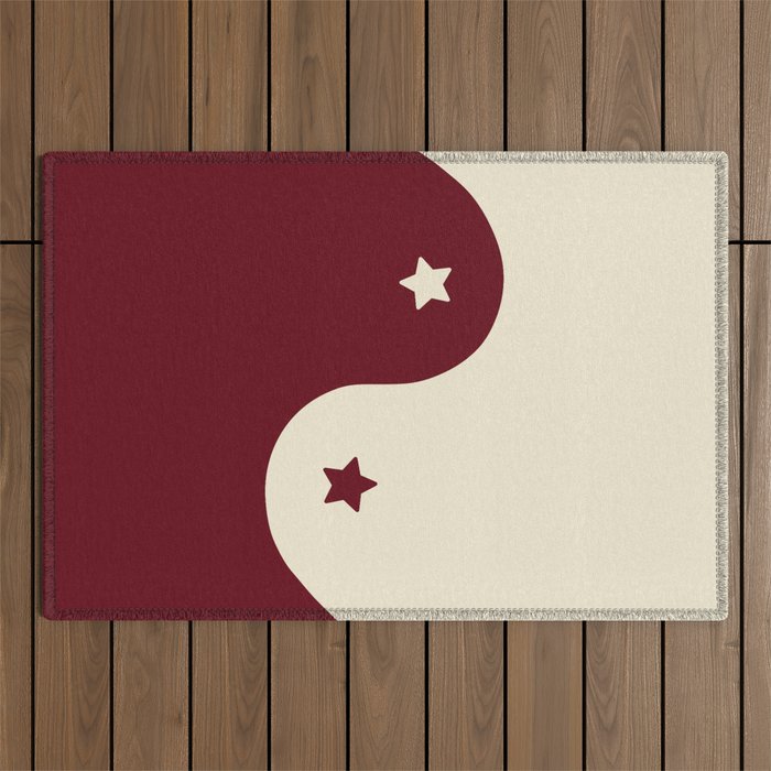 Smoke Cherry Yin Yang Stars Outdoor Rug Gallery Image 1