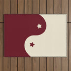 Smoke Cherry Yin Yang Stars Outdoor Rug Gallery Image 1