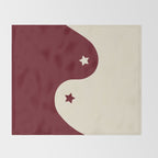 Smoke Cherry Yin Yang Stars Throw Blanket Gallery Image 2