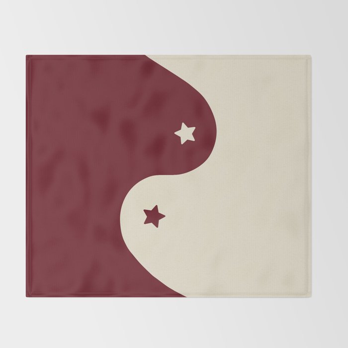 Smoke Cherry Yin Yang Stars Throw Blanket Gallery Image 2