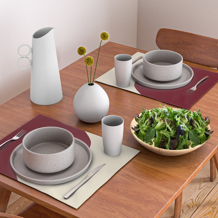 Smoke Cherry Yin Yang Stars Placemat Gallery Image 2