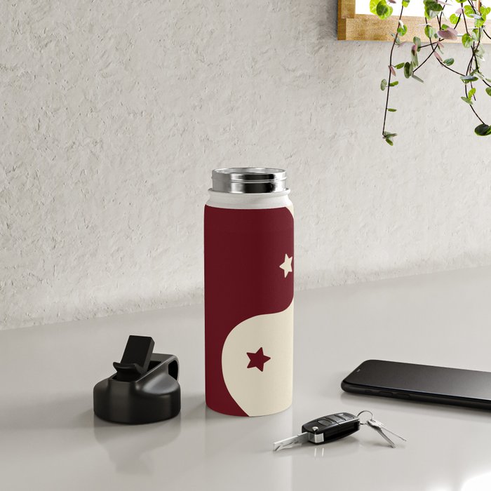 Smoke Cherry Yin Yang Stars Water Bottle Gallery Image 4