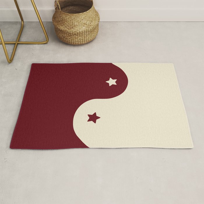 Smoke Cherry Yin Yang Stars Rug Gallery Image 1