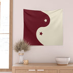 Smoke Cherry Yin Yang Stars Wall Tapestry Gallery Image 2