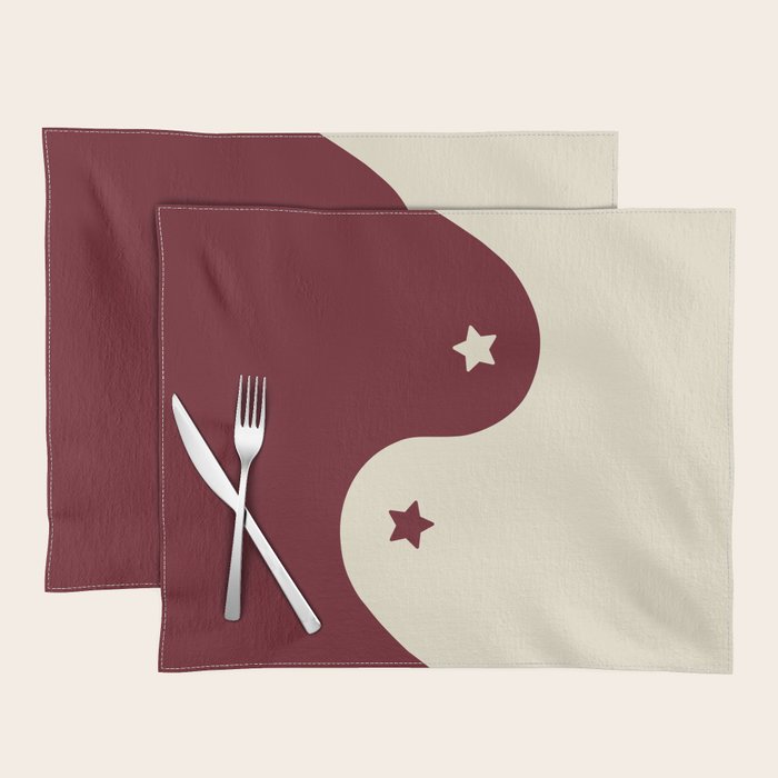 Smoke Cherry Yin Yang Stars Placemat Gallery Image 1