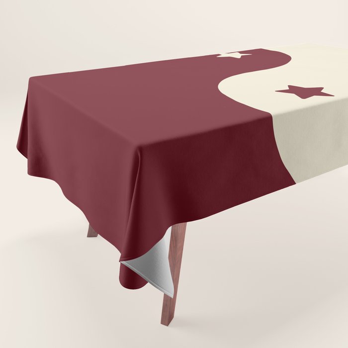Smoke Cherry Yin Yang Stars Tablecloth Gallery Image 1