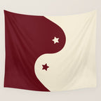 Smoke Cherry Yin Yang Stars Wall Tapestry Gallery Image 4