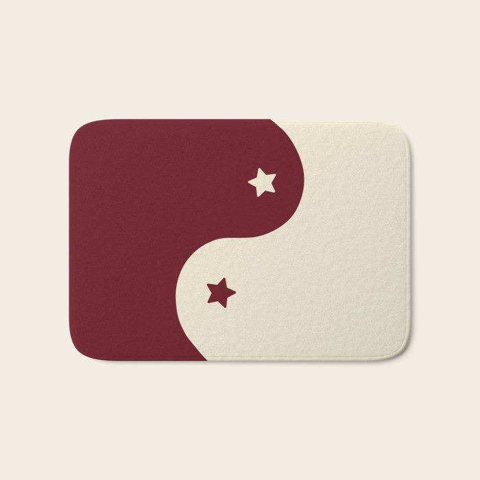 Smoke Cherry Yin Yang Stars Bath Mat Gallery Image 1