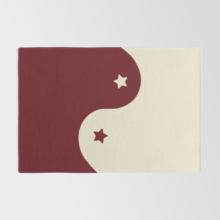 Smoke Cherry Yin Yang Stars Rug Gallery Image 2