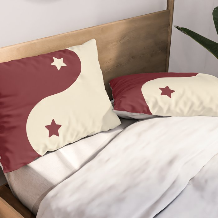 Smoke Cherry Yin Yang Stars Pillow Sham Gallery Image 2