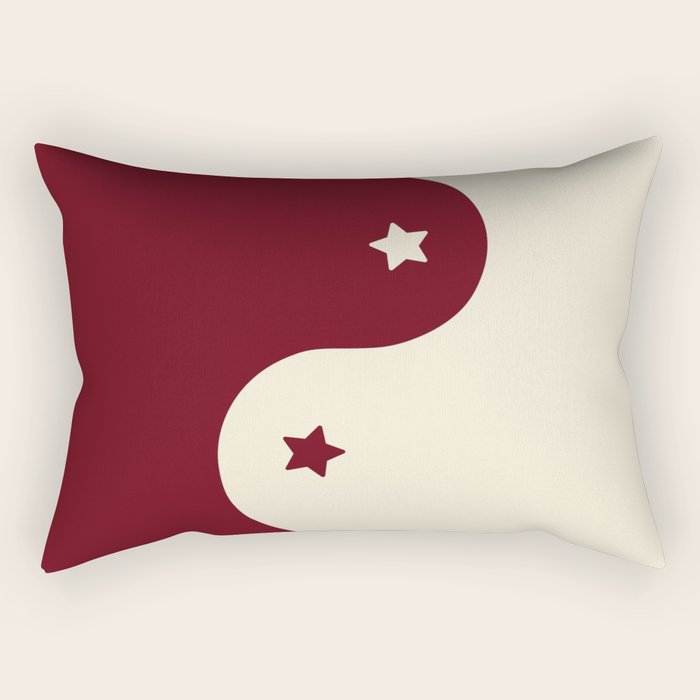 Smoke Cherry Yin Yang Stars Rectangular Pillow Gallery Image 1