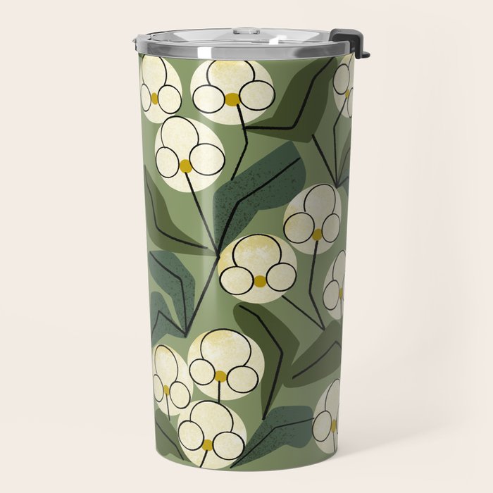 White Orchids Travel Mug Gallery Image 2