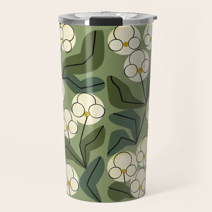 White Orchids Travel Mug Gallery Image 1