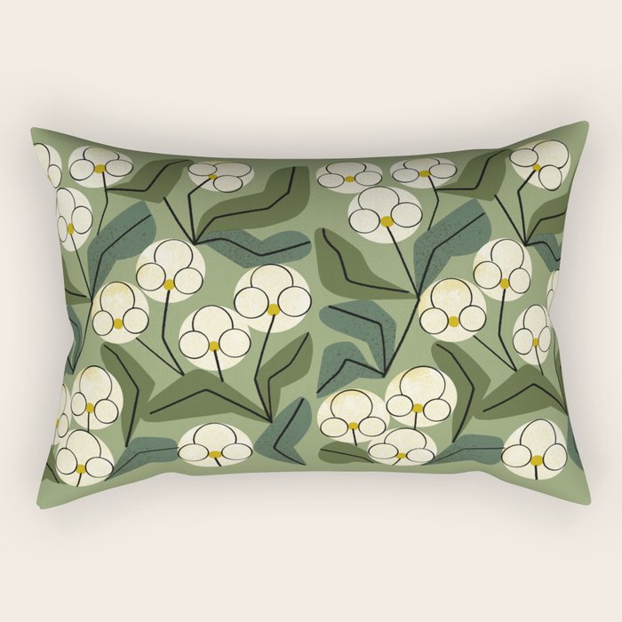 White Orchids Rectangular Pillow Gallery Image 1