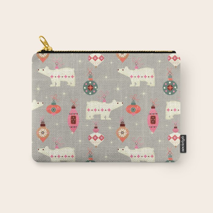 Festive Ornaments And Polar Bear Carry All Pouch Gallery Image 1