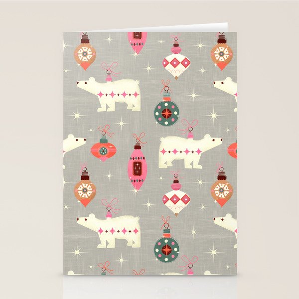 Festive Ornaments And Polar Bear Stationery Card Gallery Image 2